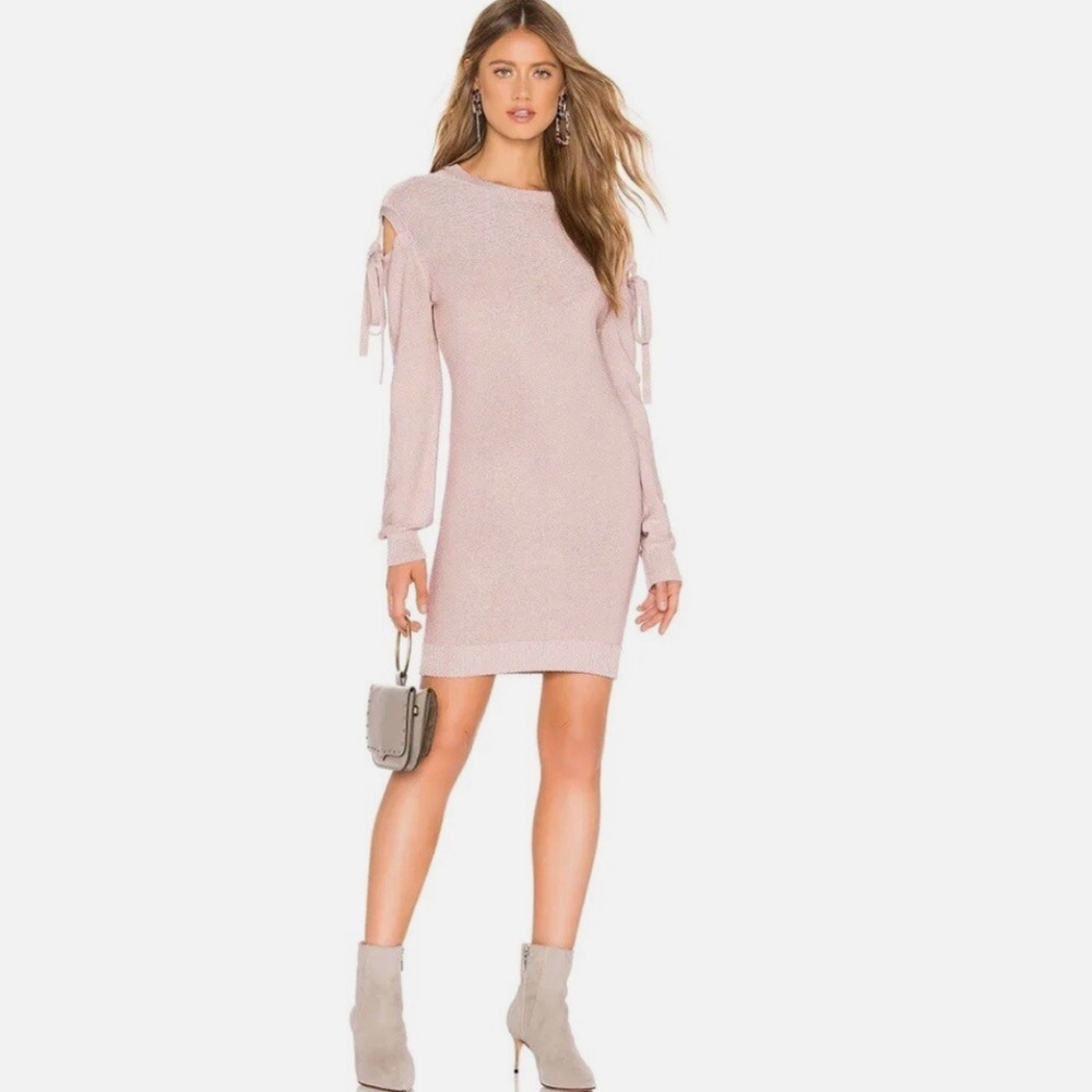 Lovers + Friends Ezra Tie Sweater Dress‎ in Light Pink -NWT - Large